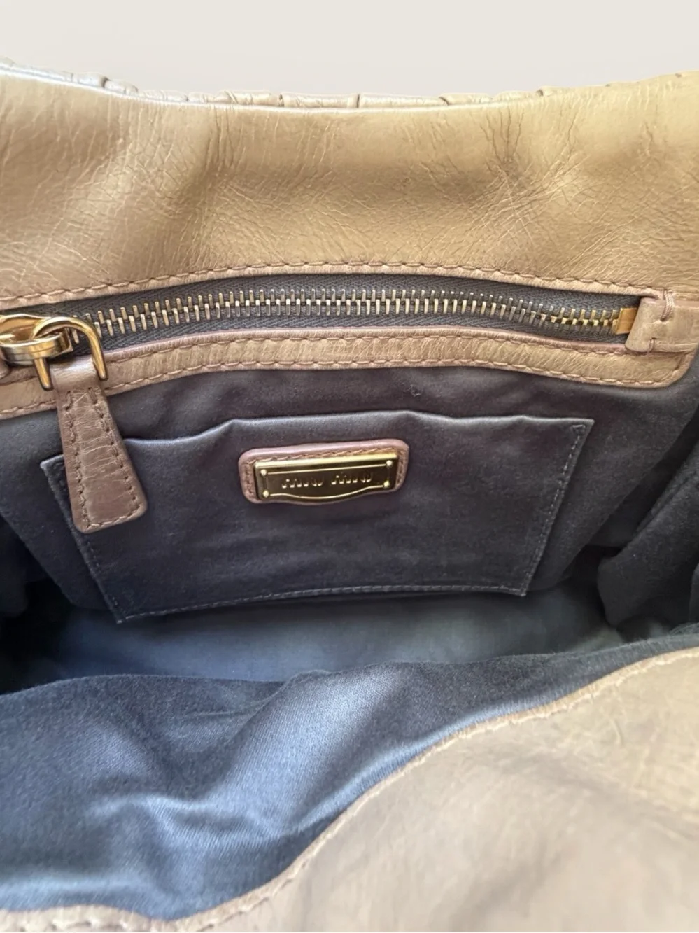 Vintage Miu Miu Matelassé Coffer Bag Iridescent Rose Gold Mauve Leather